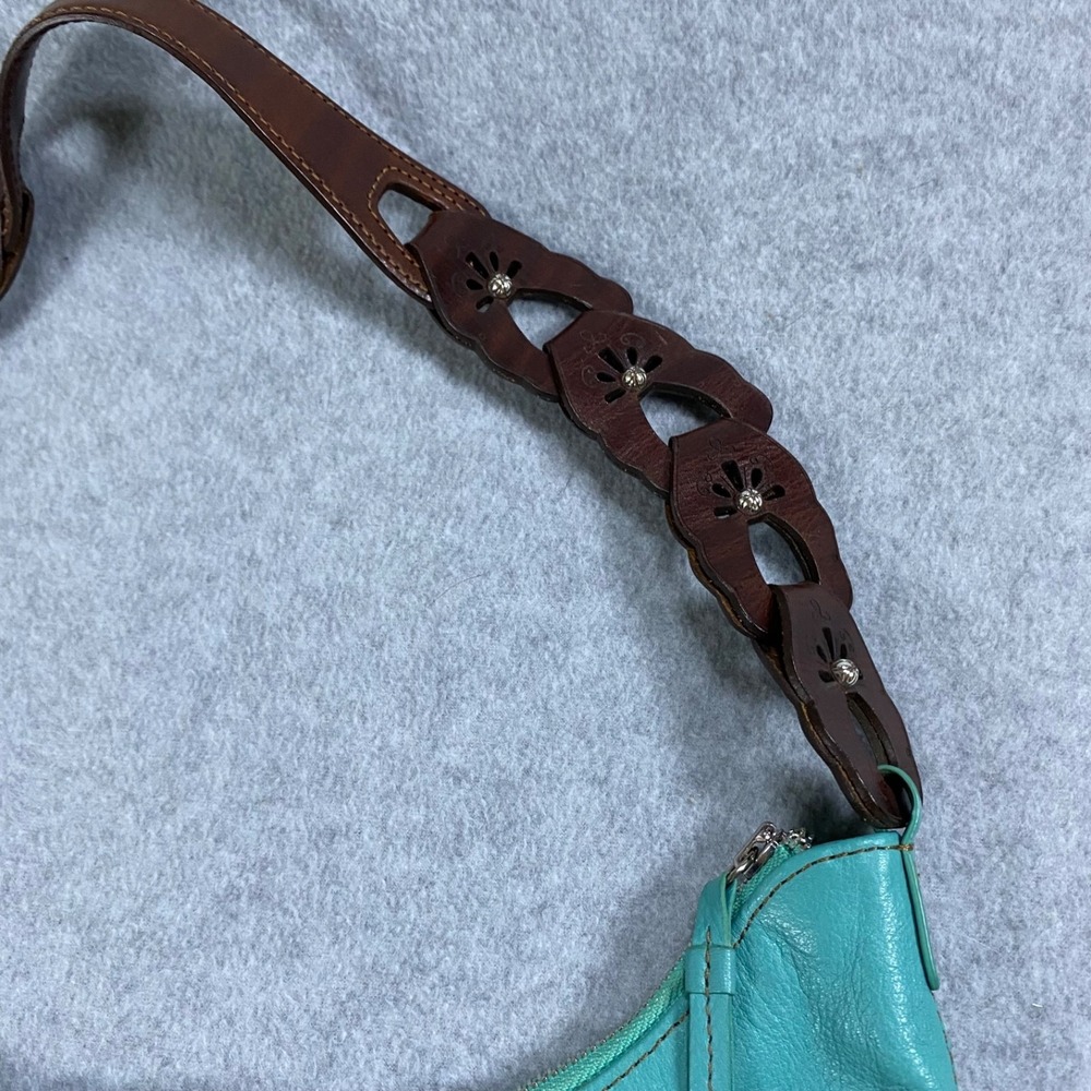 Brighton Kodiak Shoulder Bag Women Turquoise‎ Leather Tassel Floral Charm - Picture 5 of 16